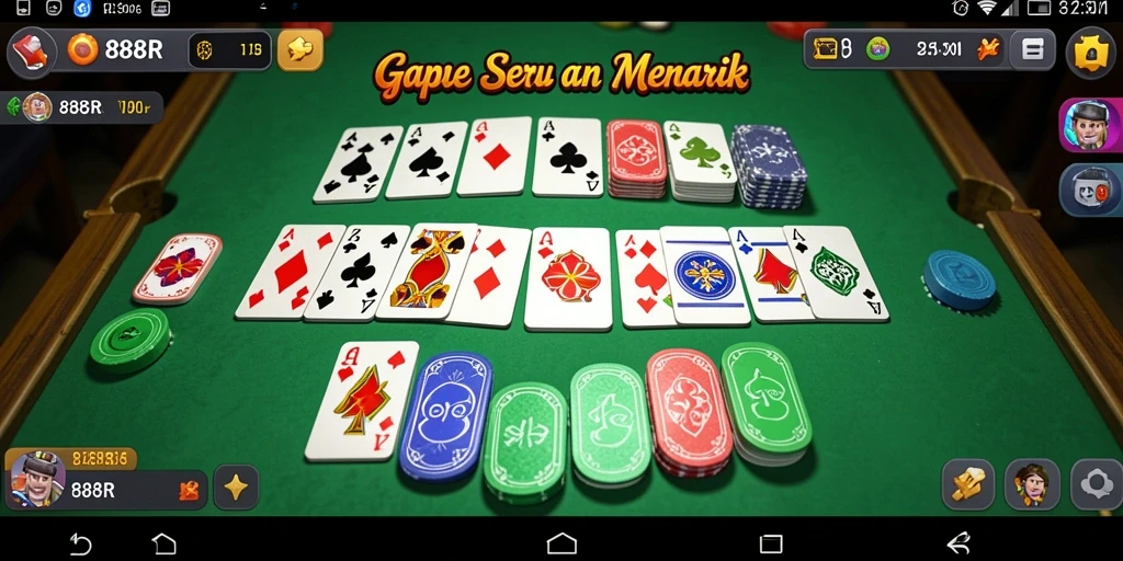 Screenshot utama 888R menunjukkan gameplay Gaple yang seru.