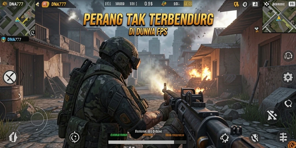 Tampilan gameplay mendebarkan dari DNA777 yang penuh aksi FPS.