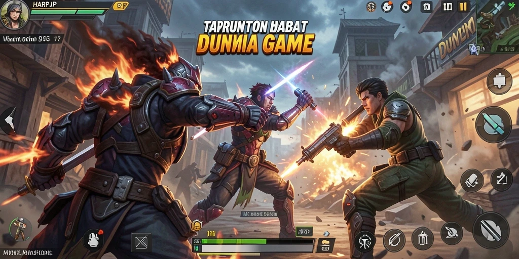 Tampilan gameplay bertarung yang intens dalam HARAPJP.