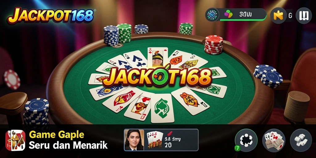 Tampilan menarik dari permainan Gaple di JACKPOT168.