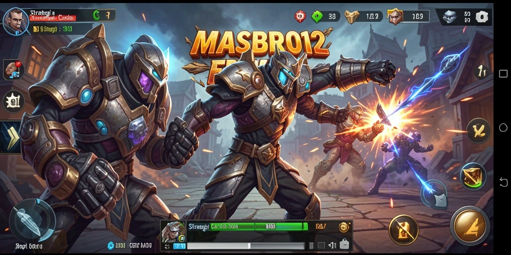 Screenshot gameplay strategis dari MASBRO12 yang menggambarkan pertarungan seru.
