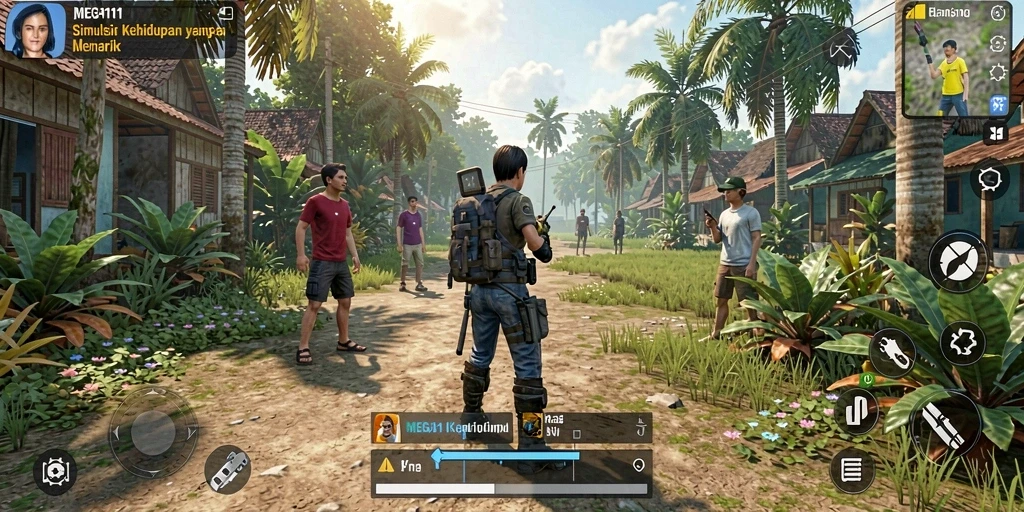 Gameplay MEGA111 menampilkan kehidupan virtual yang mendebarkan.