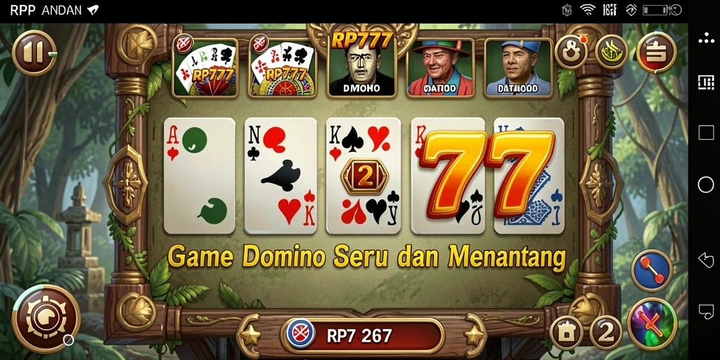 Screenshot gameplay RP777 menampilkan pengalaman bermain Domino yang seru.