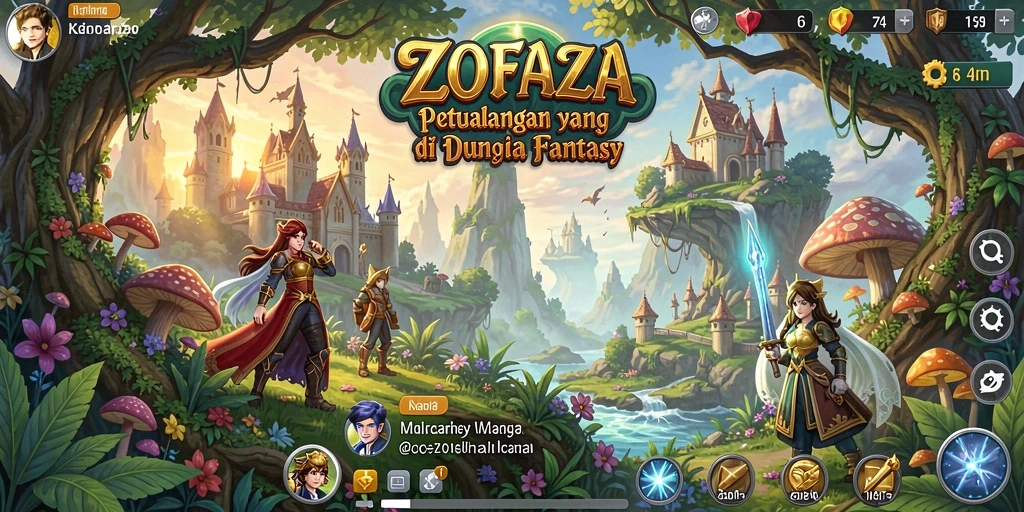 Gameplay ZOFAZA yang menampilkan petualangan seru di dunia fantasi.